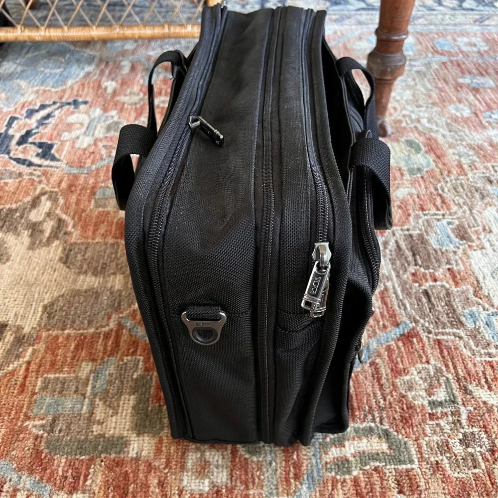TUMI Black Nylon Gen 4.2 Expandable Organizer Laptop Briefcase